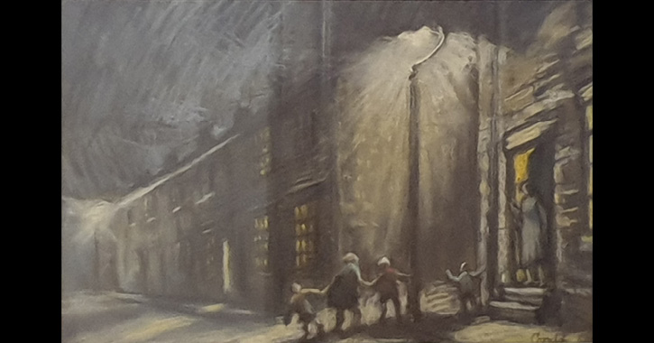 Bishops Close Street at Night by Norman Cornish, 1961